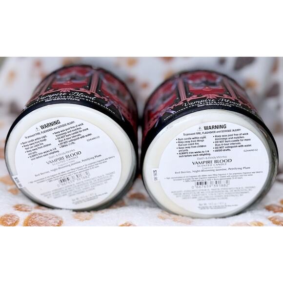 Lot of 2 Bath & Body Works Vampire Blood Large 3-Wick Scented Candle 14.5oz - Picture 5 of 5